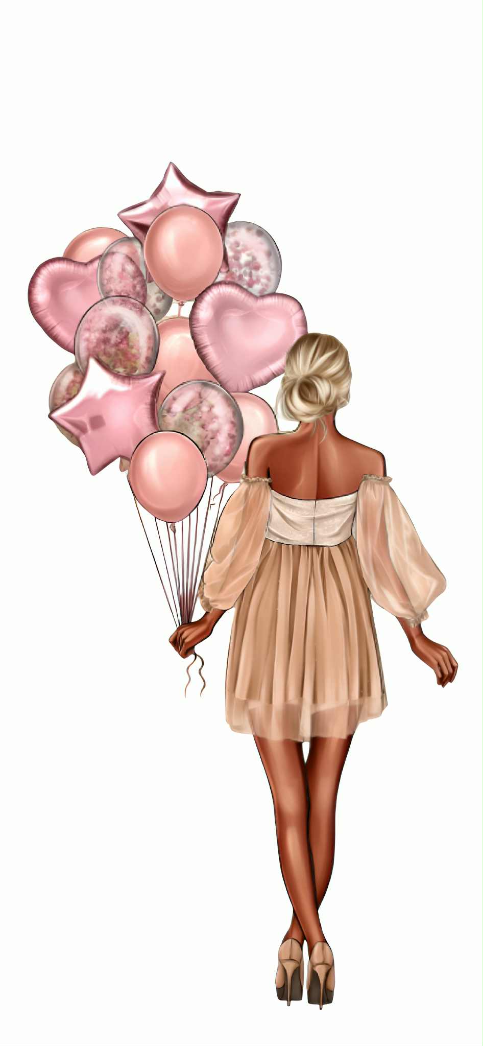 Blonde with balloons - Edible Impressions