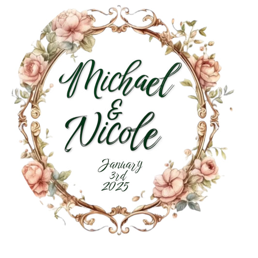 Custom Wedding Names Floral - Edible Impressions