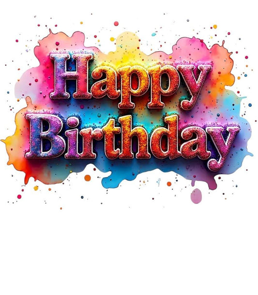 Happy Birthday Text - Edible Impressions