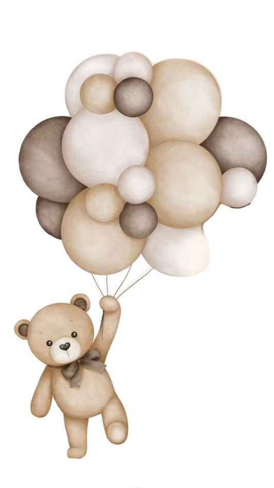 Bear with brown balloons