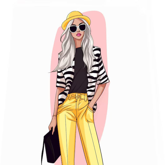 Fashion girl yellow pants