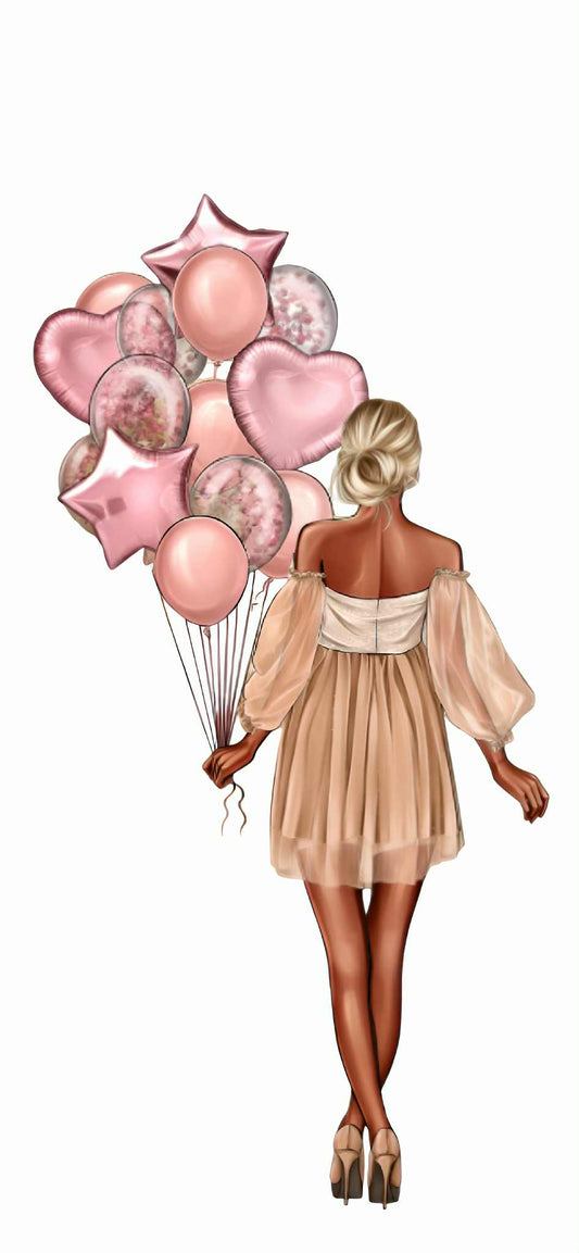 Blonde with balloons - Edible Impressions
