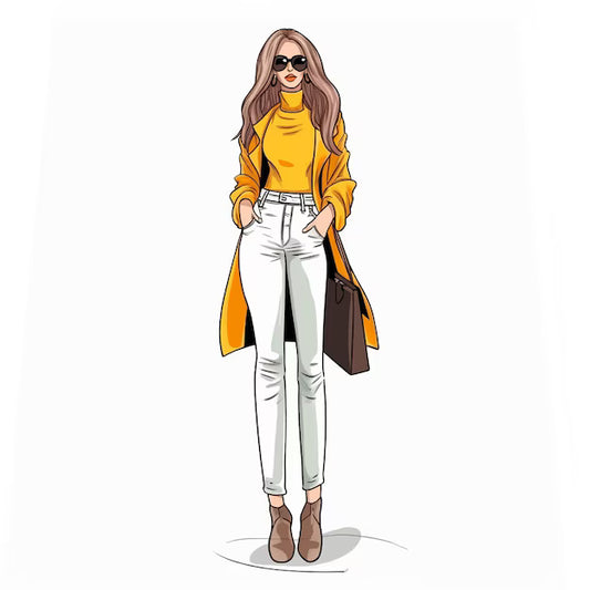 Fashion girl yellow sweater