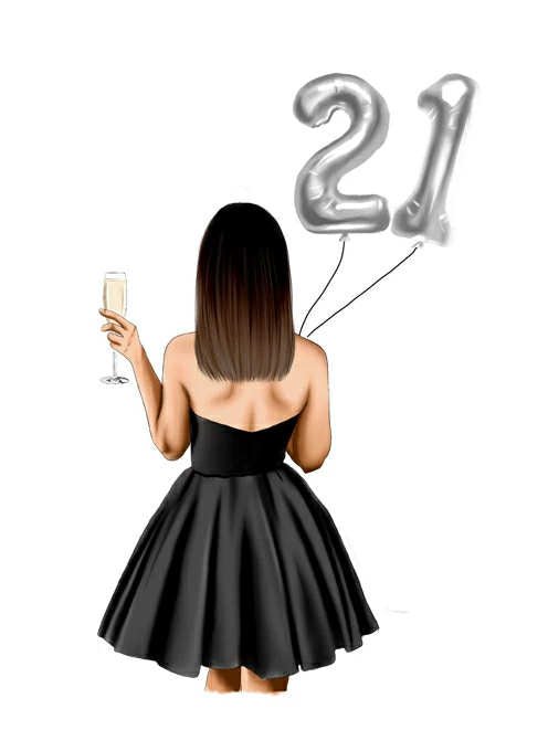 Black dress 21st balloons - Edible Impressions