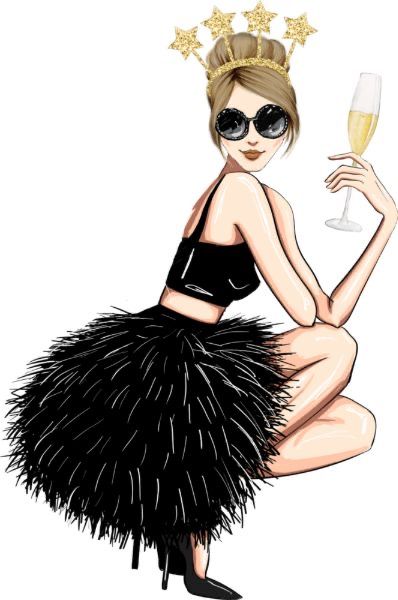 Party girl with wine